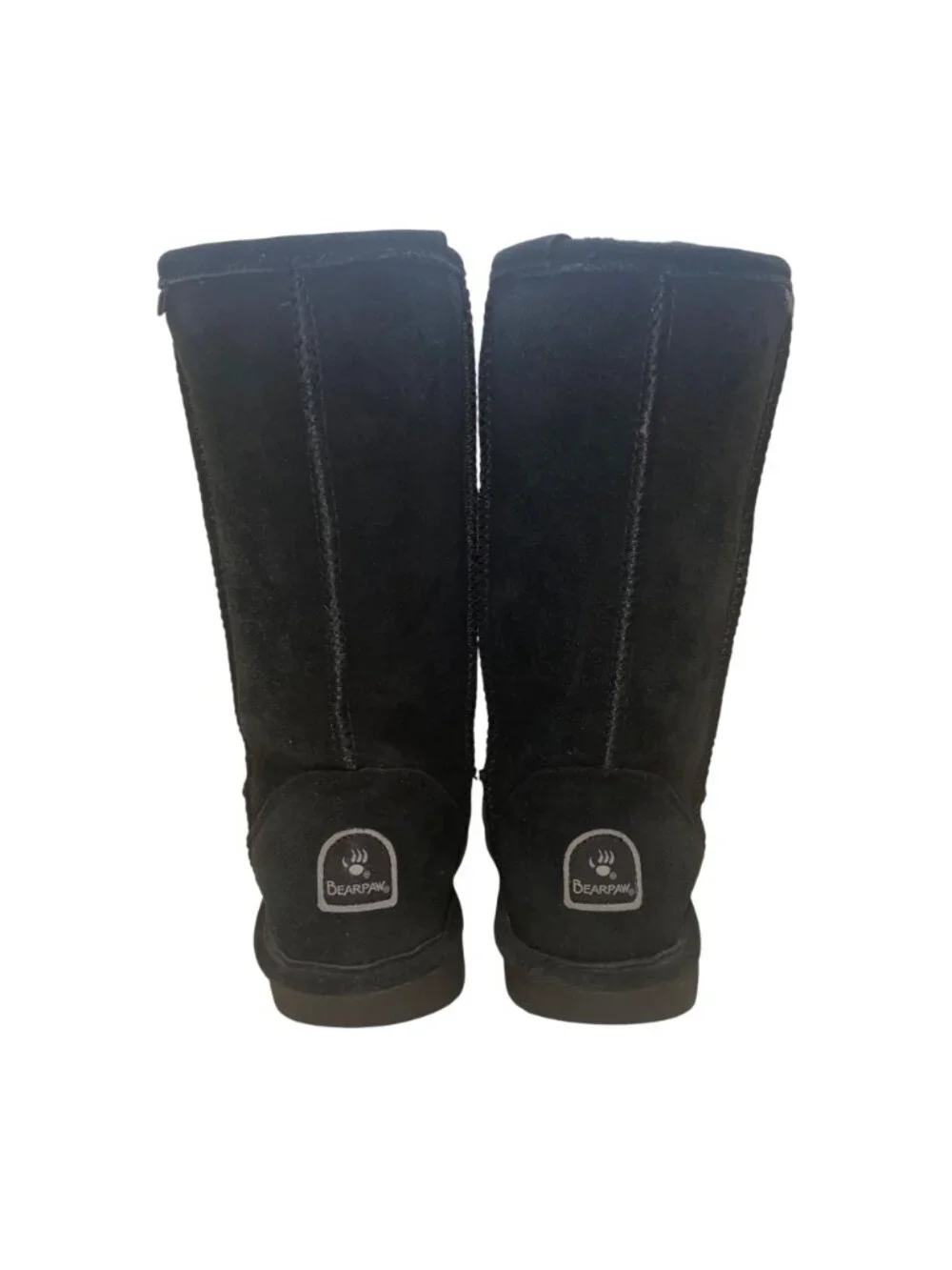 Bearpaw Women Black Suede Sheepskin Wool Blend Lining Emma Winter Boots Size 7